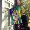 Alaskan Klee Kai King of Mardi Gras House Flag - Image 2