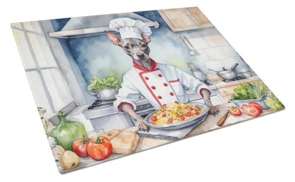 American Hairless Terrier The Chef Glass Cutting Board